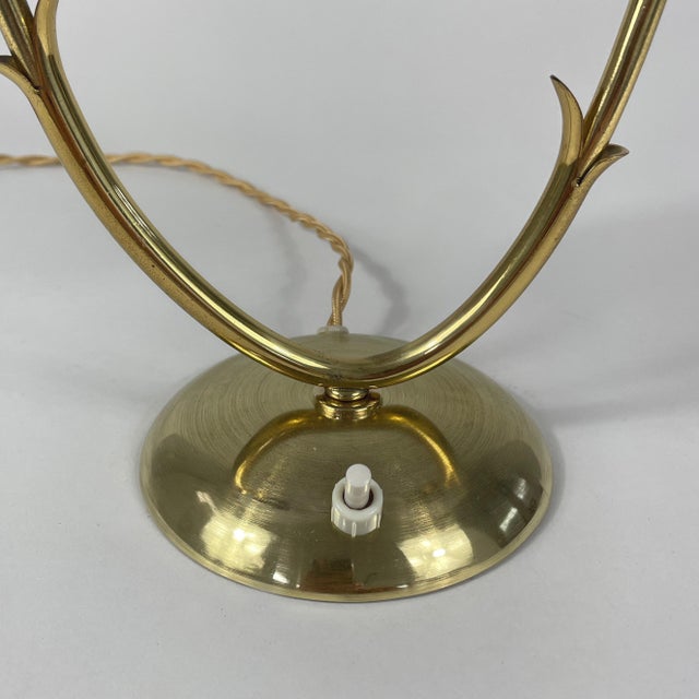 Gold Double Arm Brass Table Lamp, Sweden, 1950s For Sale - Image 8 of 16