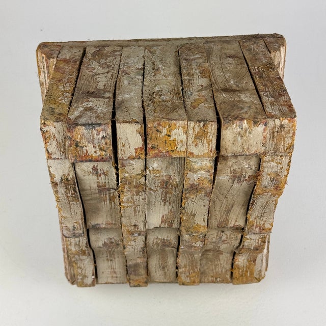 Early 20th Century Antique Architectural Salvage Wooden Corbel/Capital Element With Modern Design For Sale - Image 5 of 10