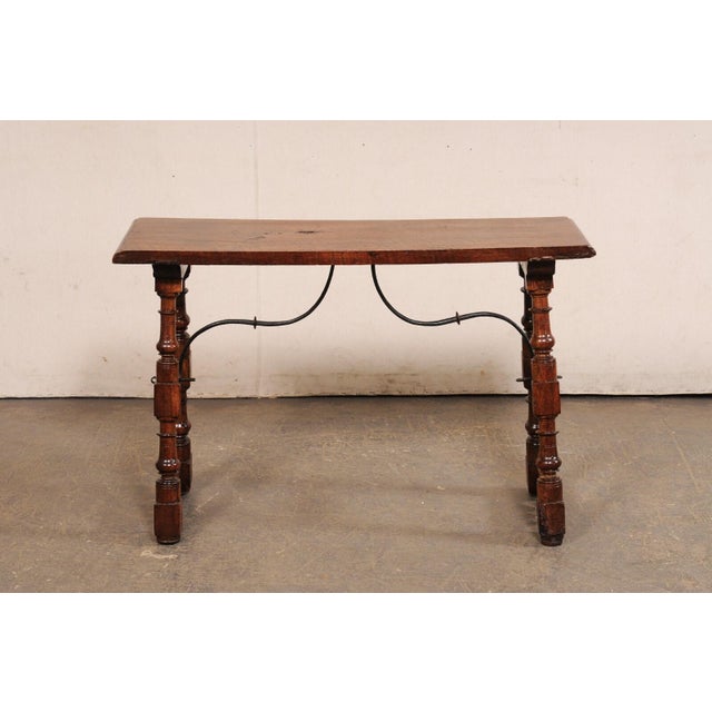 Wood Slender 18th C. Italian Stretcher Console For Sale - Image 7 of 11