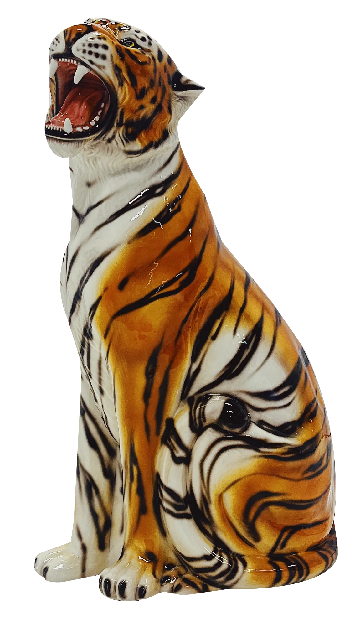 Tiger Statue in Ceramic by Ceramiche Boxer | Chairish
