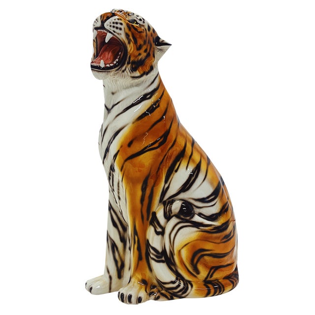 Tiger Statue in Ceramic by Ceramiche Boxer For Sale