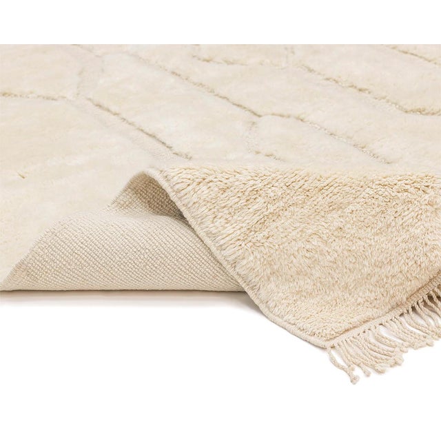 Ivory Hand-Knotted Wool Premium Rug by Azele Studio For Sale - Image 8 of 11