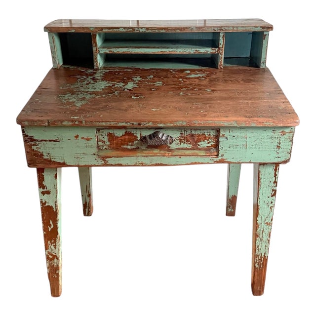 Antique Industrial Pine Desk For Sale