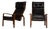 Chairs in Wengé Plywood and Black Leather by Yngve Ekström for Swedese, 1970s, Set of 2 For Sale