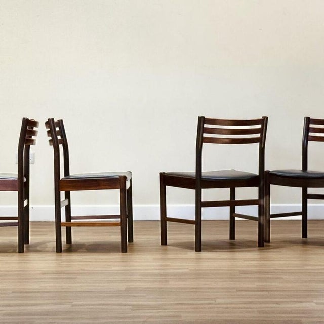 Mid-Century Walnut Dining Table and Chairs, Denmark, Set of 5 For Sale - Image 11 of 12