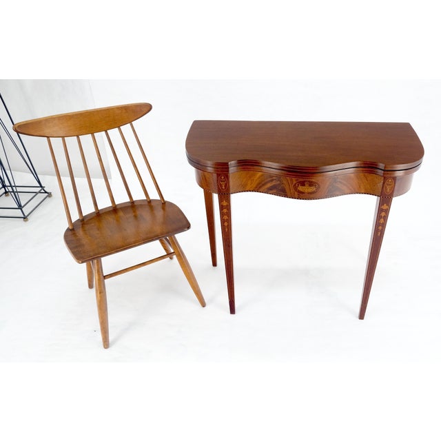 Fine Inlaid Serpentine Front Federal Style Flip Top Console Sofa Table MINT For Sale - Image 18 of 18