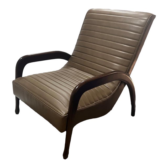 2000s Hancock & Moore Mid-Century Style Leather Chair For Sale