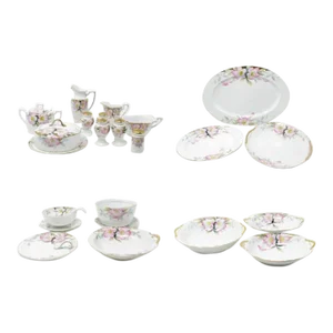Vintage Noritake Azalea Porcelain Serving Pieces With Floral Design Gold Trim - 23 Pieces
