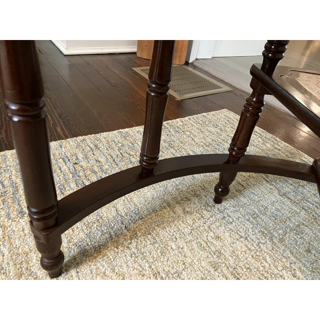Mid-Century Modern Mid‑Century Wooden Library Step Shelf – Tiered Decorative Book & Display Stand - Faux Leather Stairs For Sale - Image 3 of 8