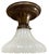 1920s Sheffield Pattern With Beading Clambroth Shade on Original Fluted Brass Holder For Sale - Image 4 of 4