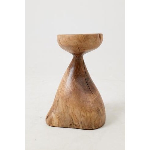 Contemporary Sculptural Side Table in Walnut by Logniture For Sale - Image 3 of 17