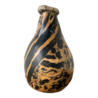 Vintage Boho Artisanal Pigmented Plaster Scagliola Vase For Sale