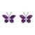 Amethyst Butterfly Studs, 925 Silver Handmade Birthstone Studs - A Pair For Sale