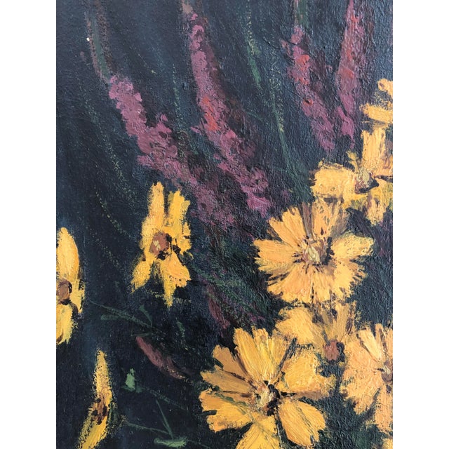 Marius Chambaz, Bouquet aux fleurs jaunes, Oil on Canvas For Sale - Image 5 of 9