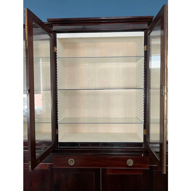 19th Century English Rosewood Breakfront Bookcase With Hidden Drawers For Sale - Image 10 of 11