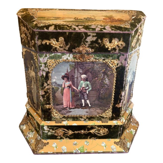 Magnificent Large Antique Gilded Age Victorian Lady’s Vanity Music Box For Sale