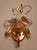 Glass Empire Hollywood Regency Style Hand-Forged Gold Leaf-Gilded Wall Lamps with Crystal Elements and Floral and Leaf Decorations, 1960s For Sale - Image 7 of 18