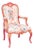 Hollywood Regency Bergere Chair French Styling Pink W/ Giltwood Accents For Sale