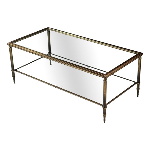 Mid-Century Glass Coffee Table For Sale