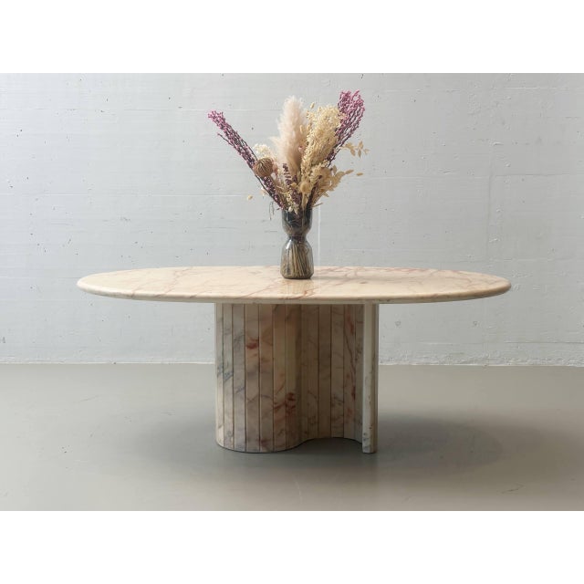 Beige Vintage Italian Rose Quartz Dining Table, 1980s For Sale - Image 8 of 18