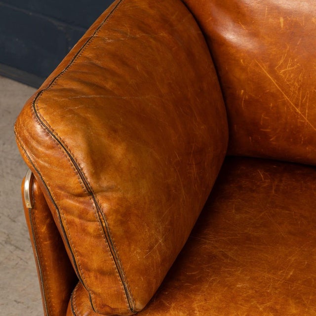 Vintage French Leather Chairs in the style of Roche Bobois, 1970s, Set of 2 For Sale - Image 11 of 18