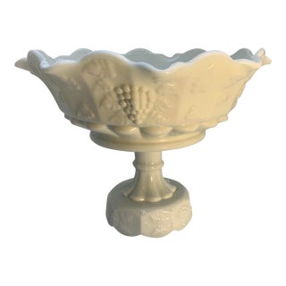 Mid 20th Century Paneled Grape Skirted and Footed Compote Dish by Westmoreland Glass For Sale