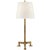 Transitional Thomas O'Brien by Visual Comfort Signature Parish Buffet Lamp in Gilded Iron with Linen Shade For Sale - Image 3 of 3