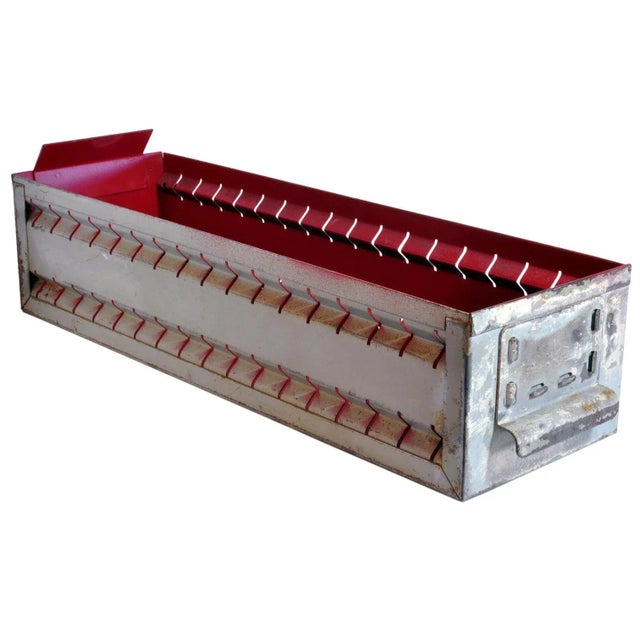 Vintage Gray Card Filing Drawer For Sale - Image 4 of 4