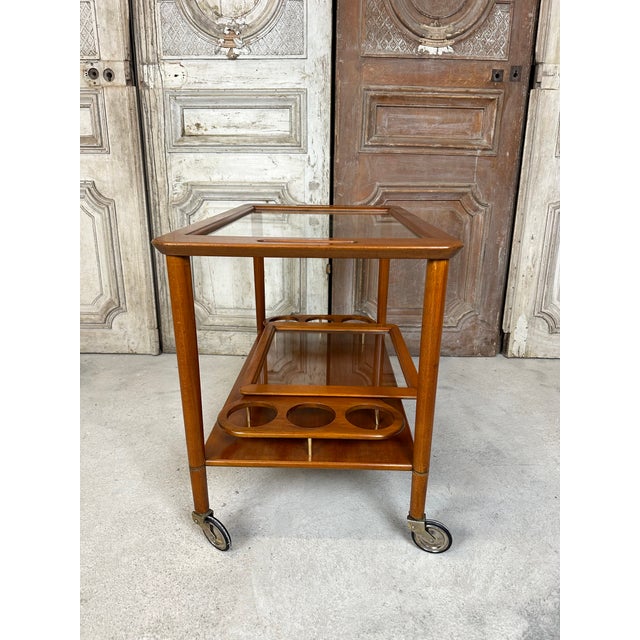 Brown Vintage Rolling Trolley, 1970s For Sale - Image 8 of 11