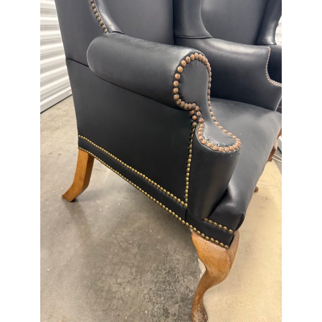 Old Leather Chairs - A Pair For Sale - Image 4 of 7