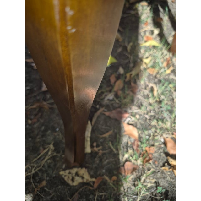 Brown Vintage Stickley Mid-Century Two-Tier Leather Top Step End Tables - A Pair For Sale - Image 8 of 17