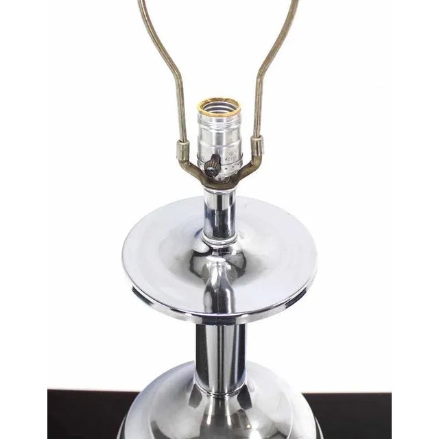 Early 20th Century Chrome Base Mid-Century Modern Turn Shape Table Lamp For Sale - Image 5 of 7