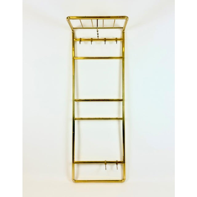 Hollywood Regency Brass Wall Coat Rack, 1970s, in Very Good conditions. Designed 1970 to 1979