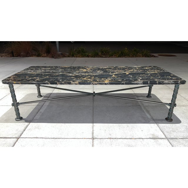 Manner of Ilana Goor Steel “Rebar” Coffee in Portoro Marble For Sale - Image 11 of 13