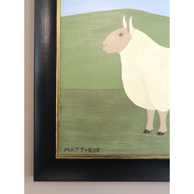 2020s Contemporary 'Daphne' Original Naïve Style Animal Oil Painting by British Artist Matt Rix, Framed For Sale - Image 5 of 10