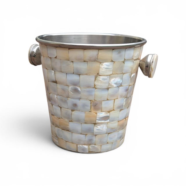 Coastal Mother of Pearl Ice Bucket For Sale - Image 9 of 11