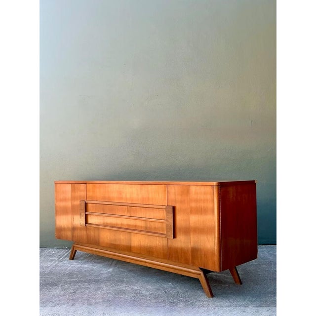 Vintage Mid-Century Modern Wood Credenza For Sale - Image 10 of 12