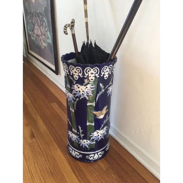 Antique Majolica Pottery Umbrella Stand Chairish