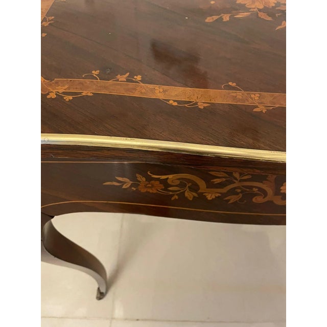 Antique French Rosewood Marquetry Inlaid Centre Table For Sale - Image 14 of 18