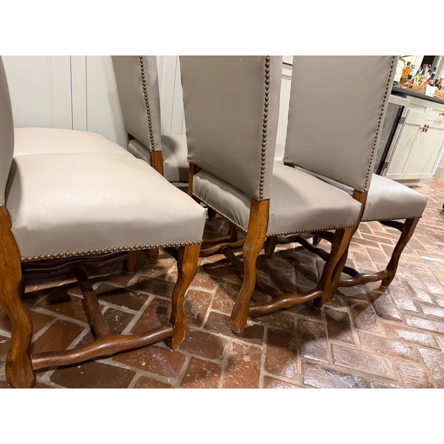 Vintage French Set of (6) Os De Mouton Dining Chairs For Sale - Image 4 of 7