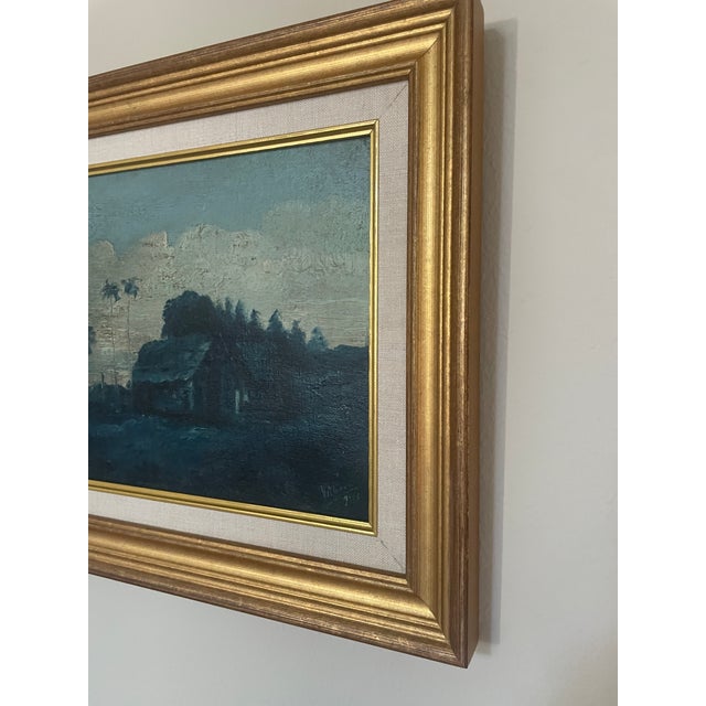 Antique Puerto Rican Tonalist Landscape Painting by José López De Victoria (1869–1930), Oil on Board, Framed For Sale - Image 4 of 14