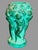 Vintage Antique Art Deco Nouveau Figural Malachite Czech Art Glass Vase For Sale - Image 4 of 6