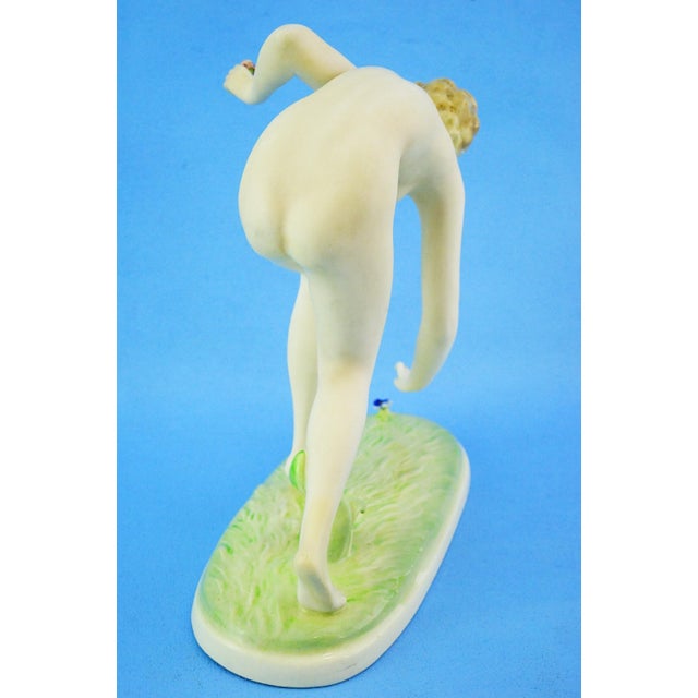 20th Century Art Deco Ceramic Nude Woman Sculpture by Josef Lorenzl for Goldscheider, Austria For Sale - Image 6 of 18