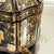Antique chinoiserie-painted wood tea caddy with tins inside // chippy finish // lacquer // gold and black // scenic box with paw feet For Sale - Image 10 of 18