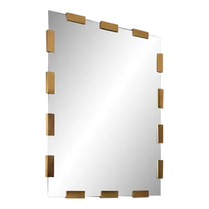 Modern History Rectangular Aplique Mirror - Gold