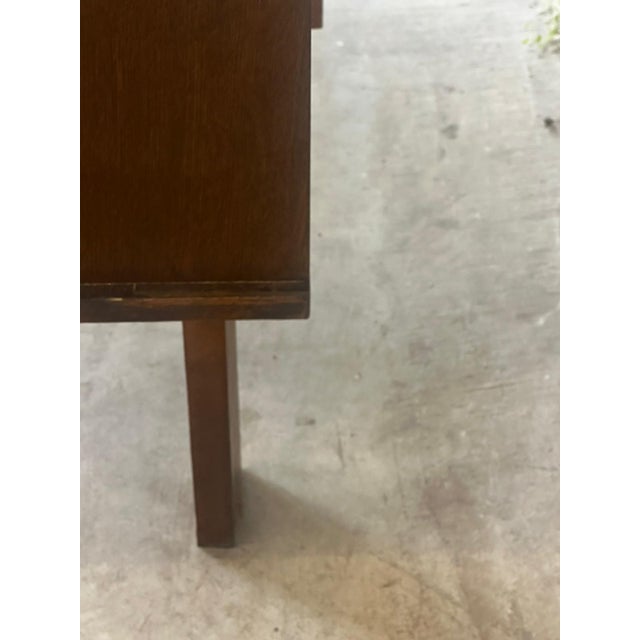 Brown Vintage Wooden Dressing Table with Triptych Mirror, 1950s For Sale - Image 8 of 18