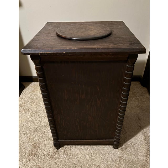 Antique Solid Cherrywood Empire Side Table W/Spinner Top. For Sale - Image 9 of 12