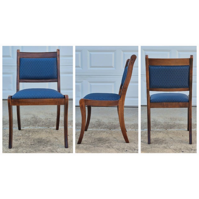 2018 Duncan Phyfe Style Mahogany Dining Side Chairs W/ Saber Legs Regency Sheraton, Set of 8 For Sale In Washington DC - Image 6 of 15