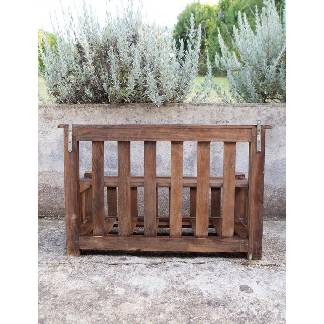 Wood Vintage French Wall Shelf in Stained Pine, 1950 For Sale - Image 7 of 8