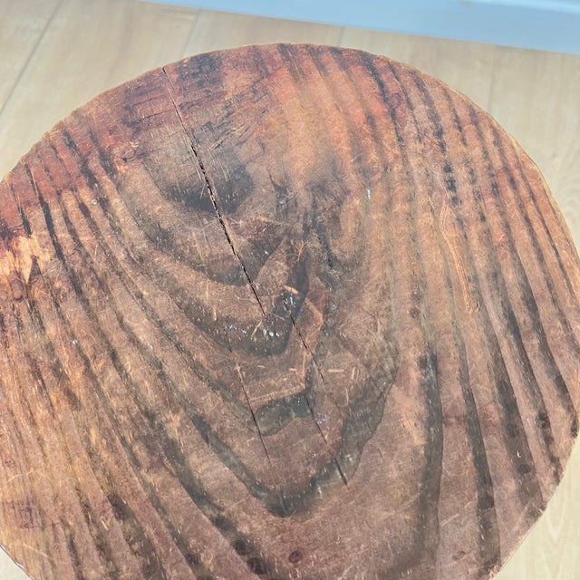 Small Brutalist Tripod Stool in Wood, 1950s For Sale - Image 9 of 11